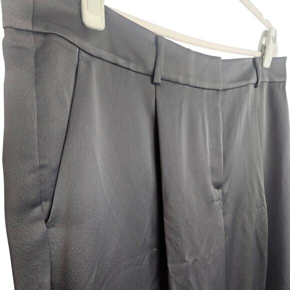 LOFT Peyton Trouser Wide Leg Dress Pants Pleated Career Office Work Size 14 Gray - Picture 4 of 9